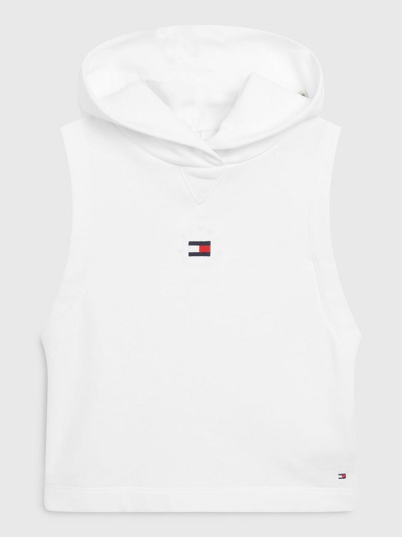 Lány Tommy Hilfiger Ujjatlan Hoodies Fehér | HU 1787FDN